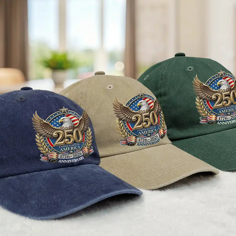Independence Day,America 250th,Gift For Yourself,Happy,No Custom,Gift For Women,Gift For Men - 250th Anniversary Eagle US Independence Day - Vintage Washed Denim Cap