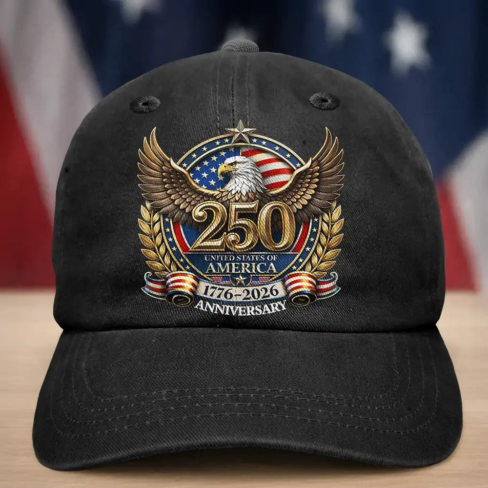 250th Anniversary Eagle US Independence Day - Vintage Washed Denim Cap