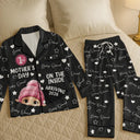 Pregnant Mom,Happy,Expecting Dad - Baby First Year On The Inside With Mom - Personalized Satin Pajama Set