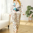 Pregnant Mom,Happy,Expecting Dad - Baby First Year On The Inside With Mom - Personalized Satin Pajama Set