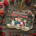 Side By Side Or Miles Apart Sisters And Brothers - Christmas Gift For Siblings - Personalized Custom Medallion Acrylic Ornament