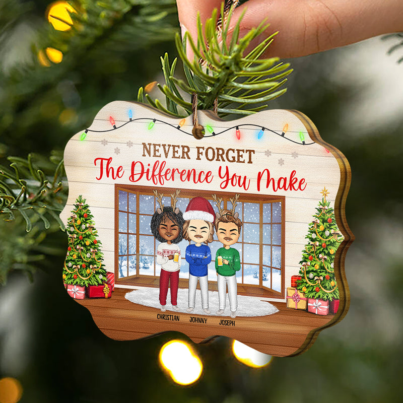 Work Made Us Colleagues - Christmas Gift For Co-worker and BFF - Personalized Wooden Ornament
