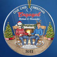 Christmas Family Couple Our First Christmas Together - Gift For Couples - Personalized Custom Circle Acrylic Ornament