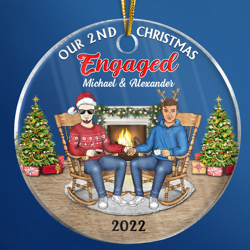 Christmas Family Couple Our First Christmas Together - Gift For Couples - Personalized Custom Circle Acrylic Ornament