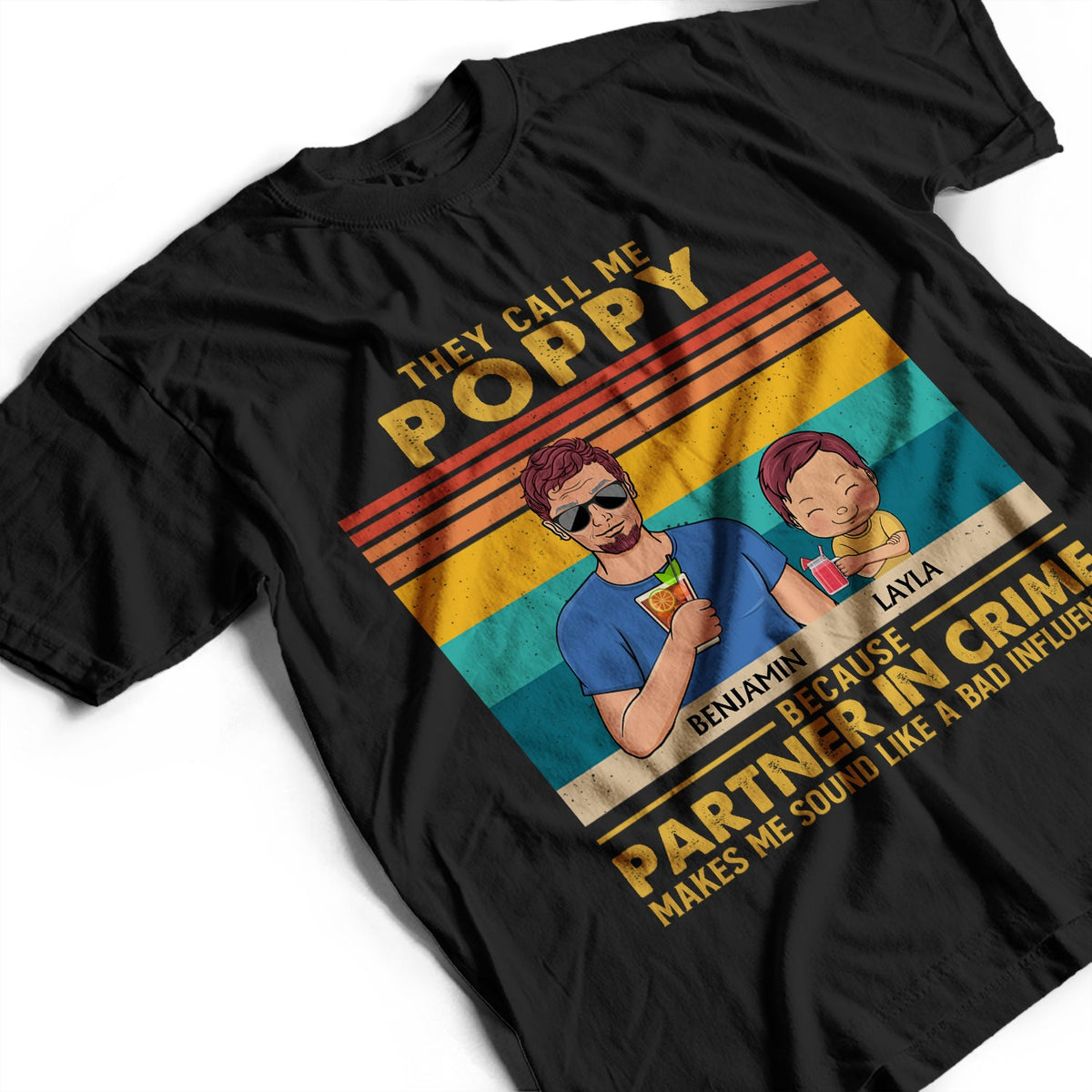 They Call Me Grandpa Because Partner In Crime - Gift For Dad, Father - Personalized Custom T Shirt
