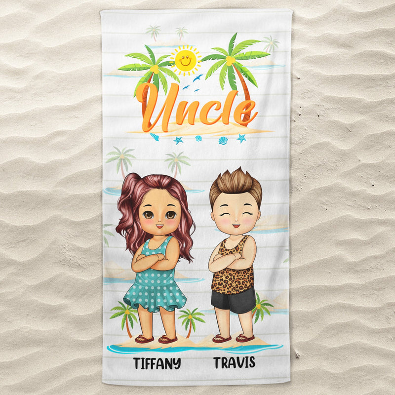 Nana Papa Mom Daddy - Loving Gift For Mother, Father, Grandma, Grandpa - Personalized Custom Beach Towel