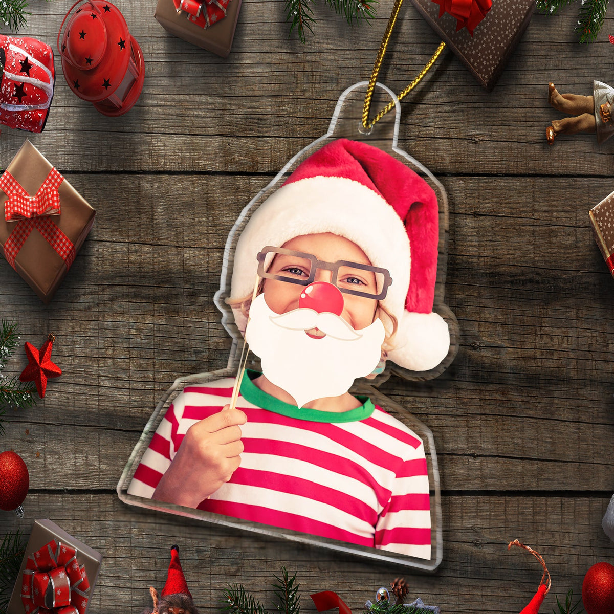 Custom Photo Funny Grandkids - Christmas Gift For Grandma, Grandpa, Grandparents - Personalized Acrylic Photo Ornament