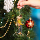 Couple Kissing - Christmas Gift For Lover, Husband, Wife, Couples - Personalized Cutout Acrylic Ornament
