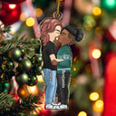 Chibi Couple Kissing - Christmas Gift For Lover, Husband, Wife, Couples - Personalized Cutout Acrylic Ornament