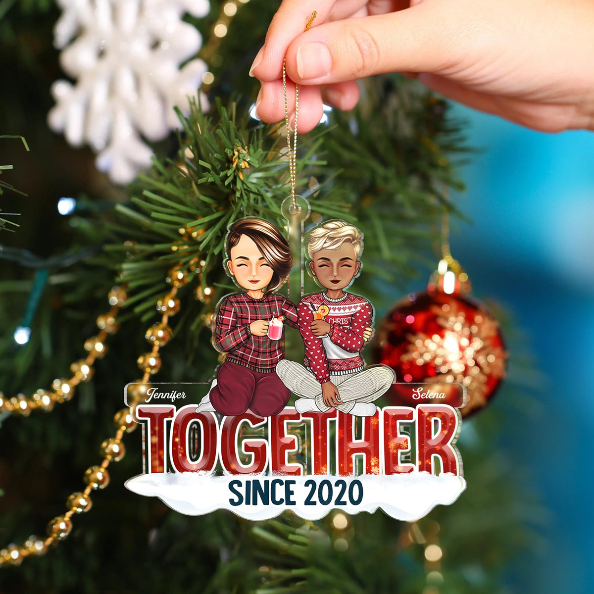 Together Since - Christmas Gift For Couples - Personalized Cutout Acrylic Ornament