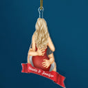 Couple Hug Kissing Verison 2 - Christmas Gift For Husband And Wife - Personalized Cutout Acrylic Ornament