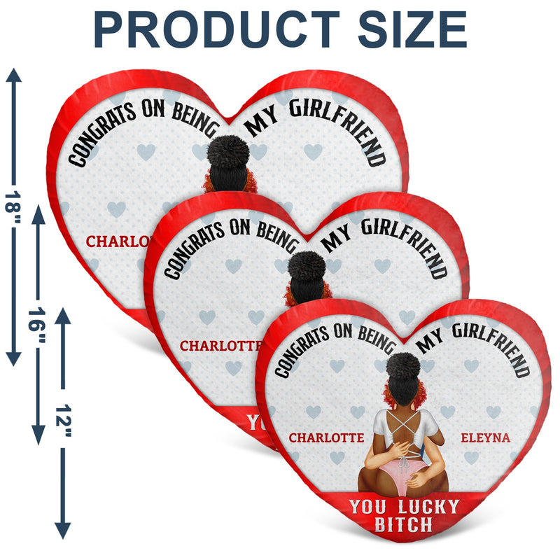 Congrats On Being My Husband - Gift For Couples, Husband And Wife - Personalized Heart Shaped Pillow