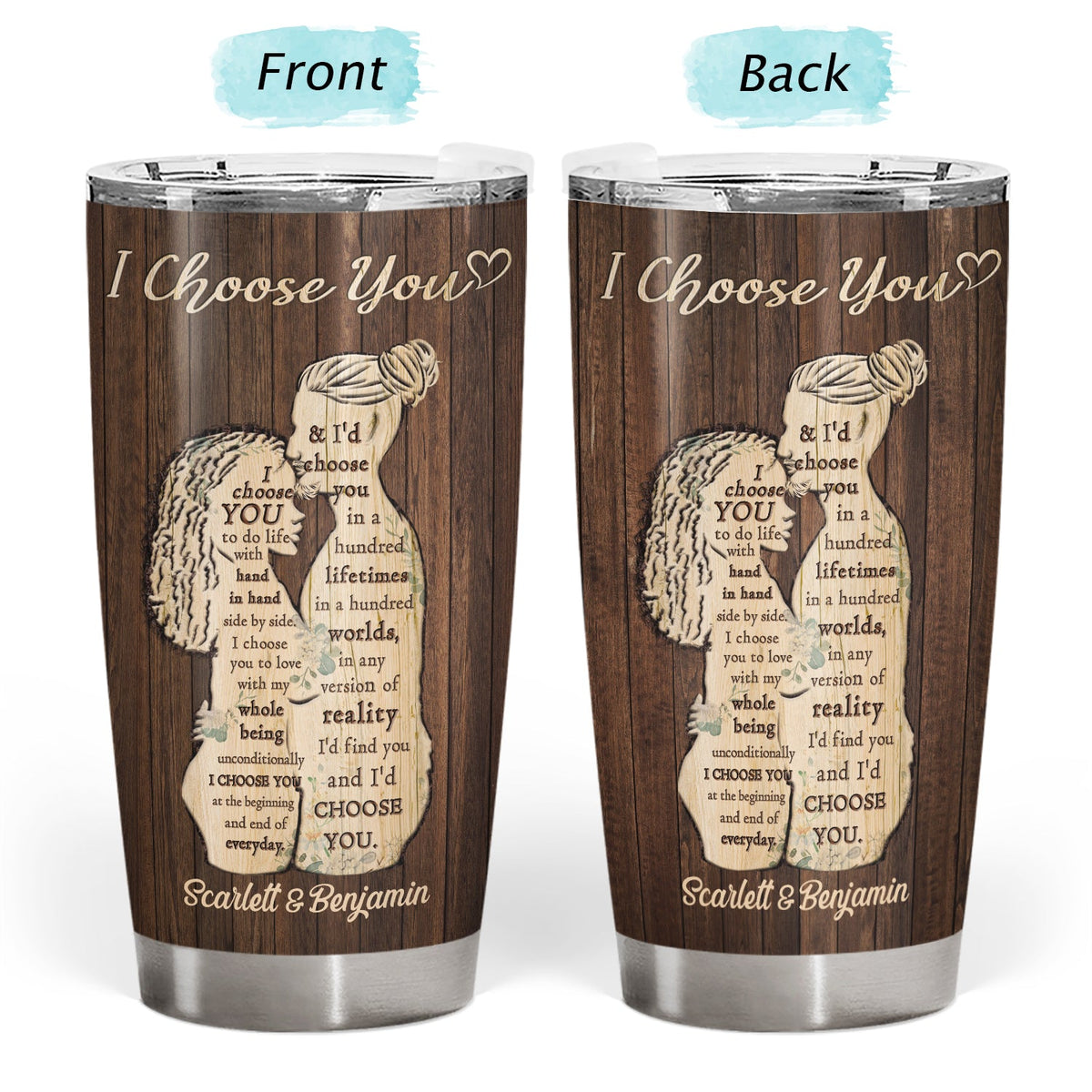 I Choose You - Anniversary Gift For Couples - Personalized Tumbler