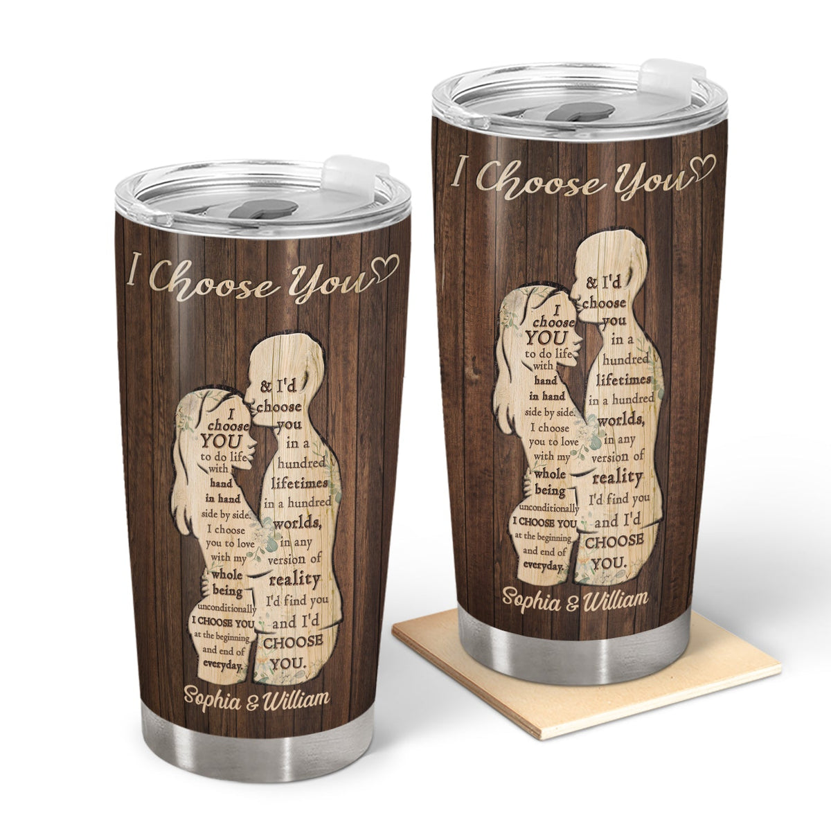 I Choose You - Anniversary Gift For Couples - Personalized Tumbler