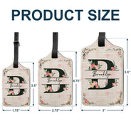 Monogram Floral - Birthday Gift For Her, Vacation Lovers - Personalized Luggage Tag