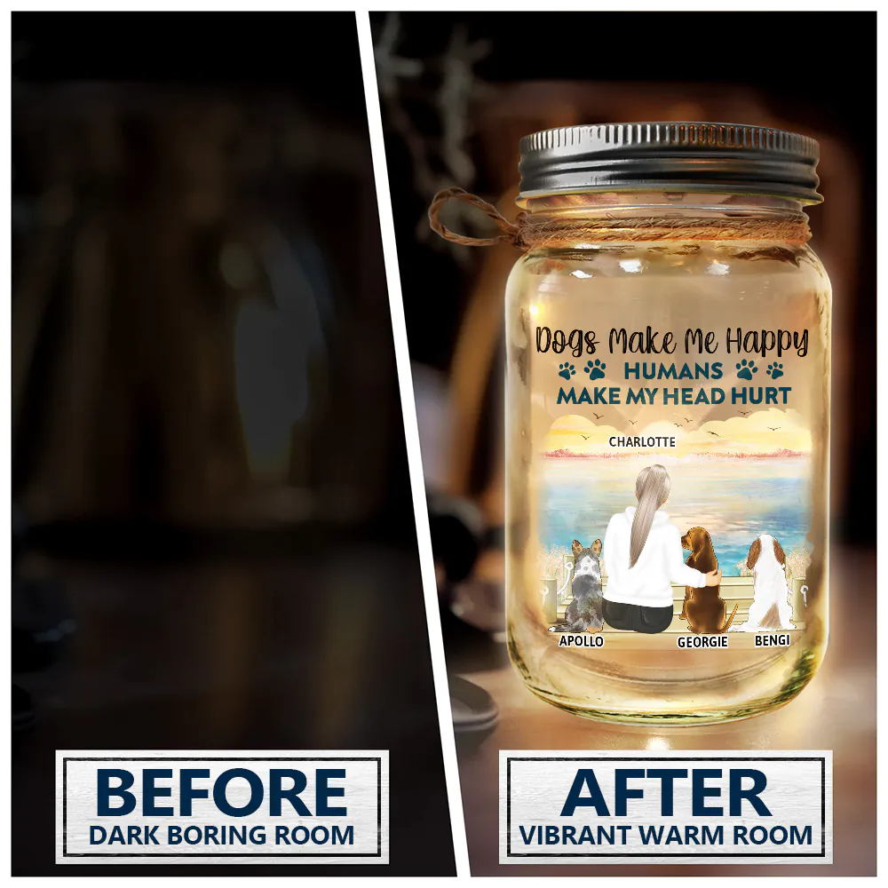 In My Darkest Hour I Found Your Paw - Gift For Dog Lovers, Dog Mom - Personalized Mason Jar Light