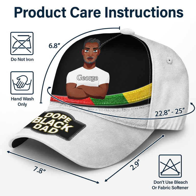 Dope Black Dad Best Dad Ever - Gift For Dads, Grandpas, Daughters, Sons - Personalized Classic Cap