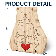 Family Bears - Gift For Parents, Father - Personalized Custom Shaped Wooden Puzzle
