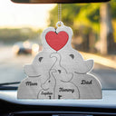 Love Elephant Family - Gift For Mother, Father, Family - Personalized Acrylic Car Hanger