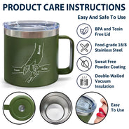 Hand In Hand, I Will Always Protect You - Personalized 14oz Stainless Steel Tumbler With Handle
