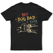 Best Dog Dad Ever Hand Punch Retro - Personalized T Shirt