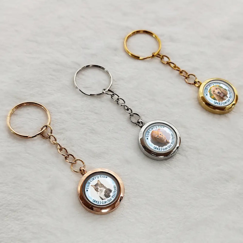 Custom Photo I Will Carry You Pet Memorial - Personalized Keepsake Keychain