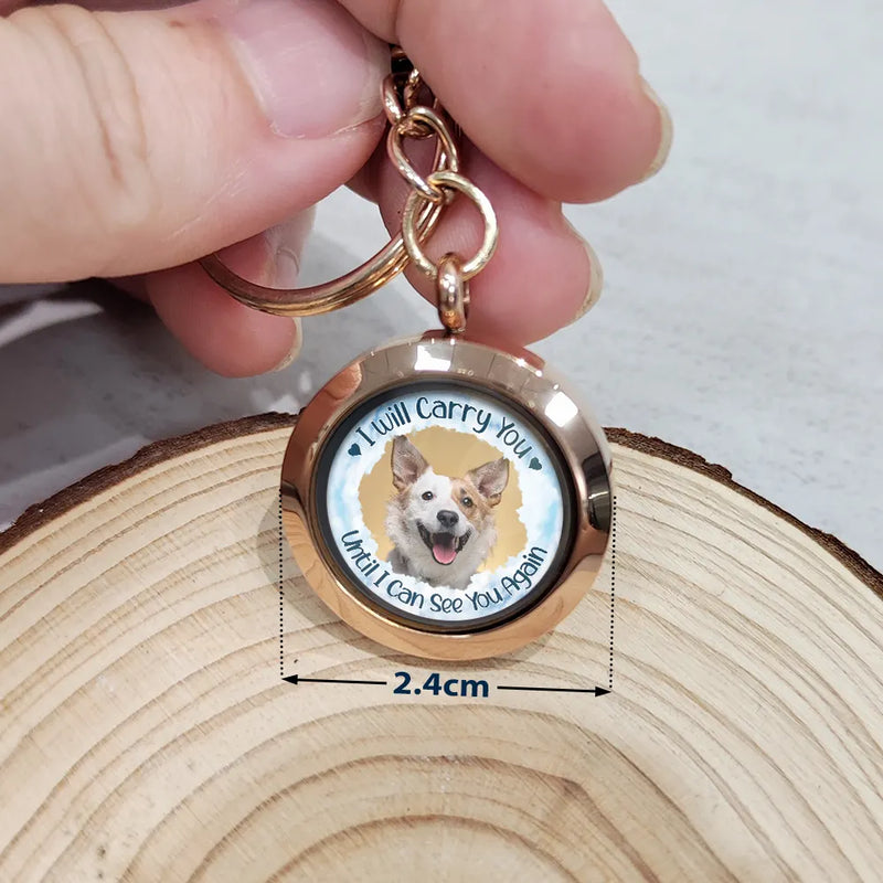 Custom Photo I Will Carry You Pet Memorial - Personalized Keepsake Keychain