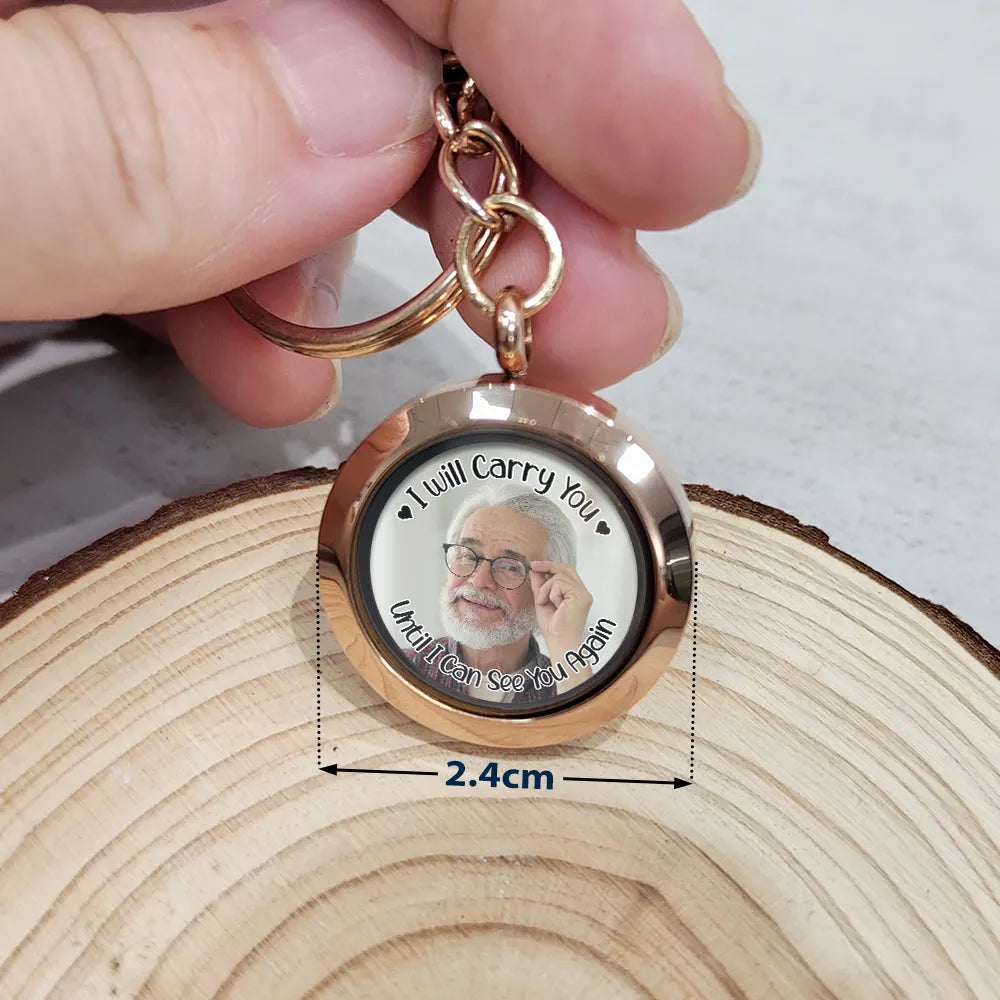 Custom Photo I Will Carry You Family Memorial - Personalized Keepsake Keychain