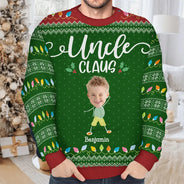Custom Photo Papa Claus Nana Mama Dada - Personalized Unisex Ugly Sweater