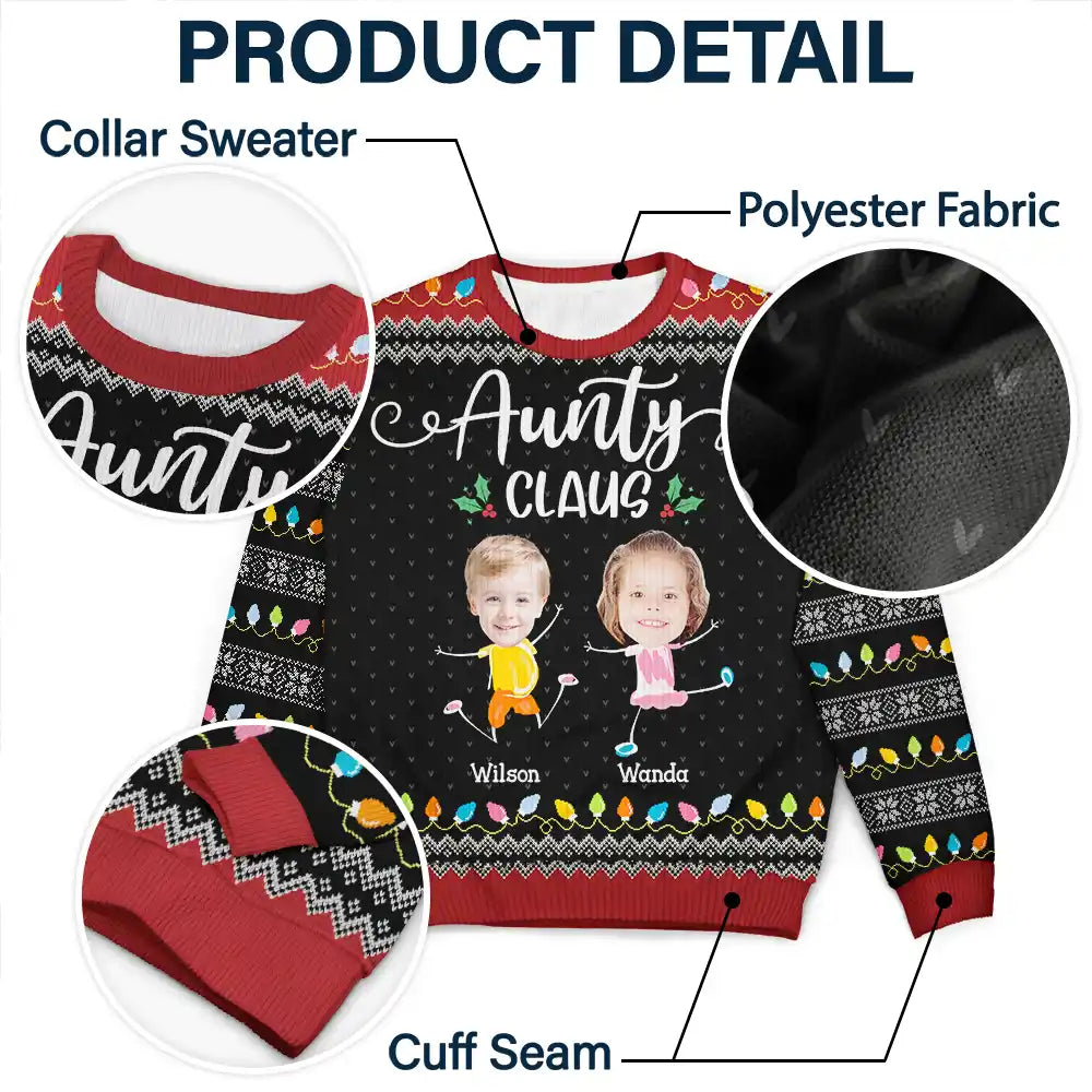 Custom Photo Papa Claus Nana Mama Dada - Personalized Unisex Ugly Sweater