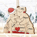 Christmas Bear Family - Personalized Custom Shaped Wooden Ornament