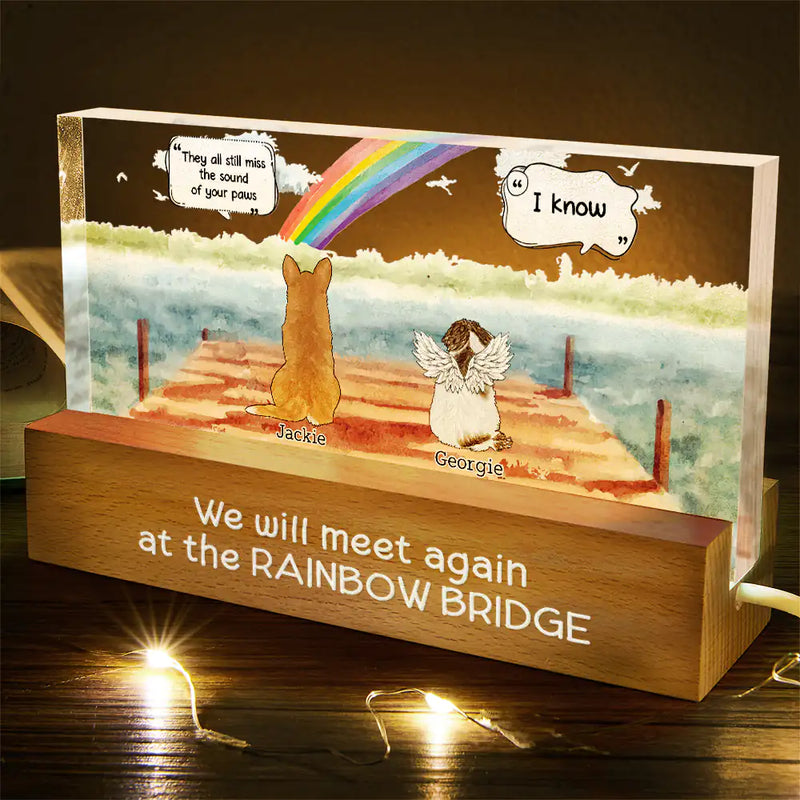They Still Talk About You Pet Memorial - Personalized Rectangle LED Light