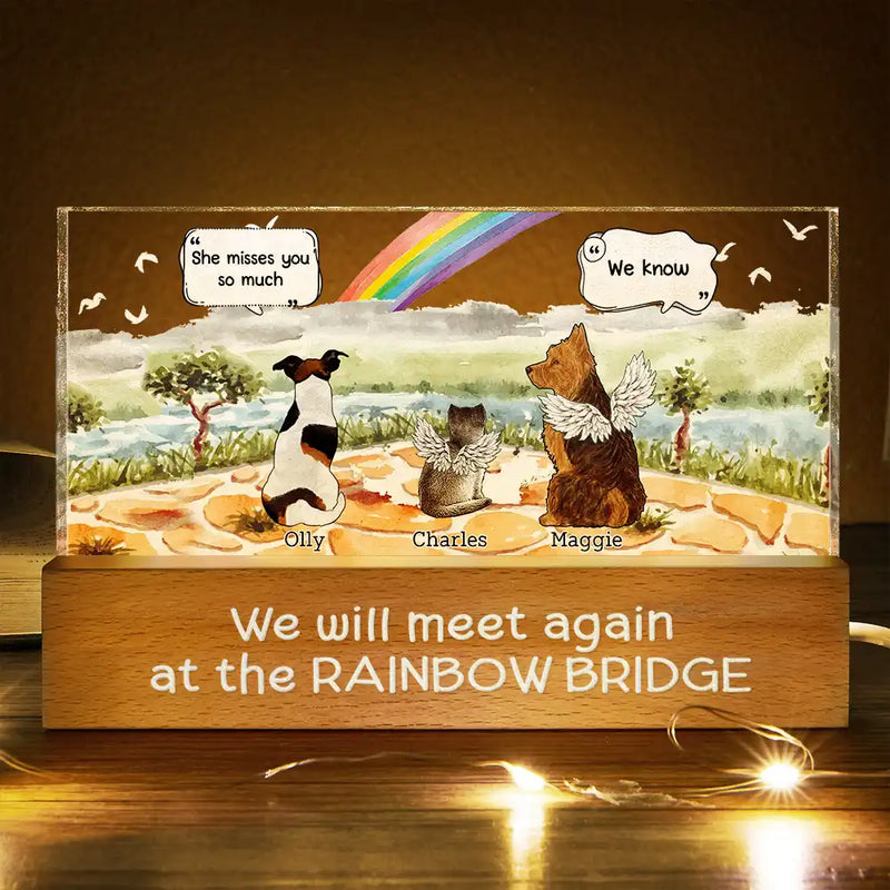 They Still Talk About You Pet Memorial - Personalized Rectangle LED Light