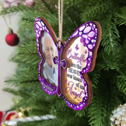 Custom Photo I Am Always With You Butterfly - Personalized Mirror Ornament