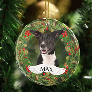 Custom Photo In Loving Memory Pet Memorial - Personalized Combo Circle Glass Ornament