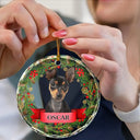 Custom Photo In Loving Memory Pet Memorial - Personalized Combo Circle Glass Ornament