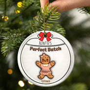 Gingerbread Cookies Grandma Grandpa Perfect Patch - 3D Inflated Effect Printed Personalized Circle Ceramic Ornament