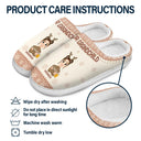 Family, Gift For Bestie - Flat Art Family Grandparents, Parents, Kids, Friends - Personalized Fluffy Slippers