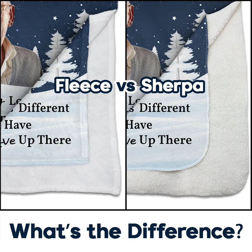 Family, Parents, Gift For Grandparents, Gift For Sibling, Memorial - Custom Photo The Sky Looks Different Memorial Family - Personalized Fleece Blanket, Sherpa Blanket
