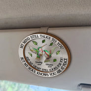 Memorial, Family - Memorial My Mind Still Talks To You - Personalized Custom Shaped Car Visor Clip
