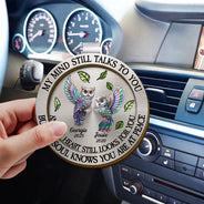 Memorial, Family - Memorial My Mind Still Talks To You - Personalized Custom Shaped Car Visor Clip
