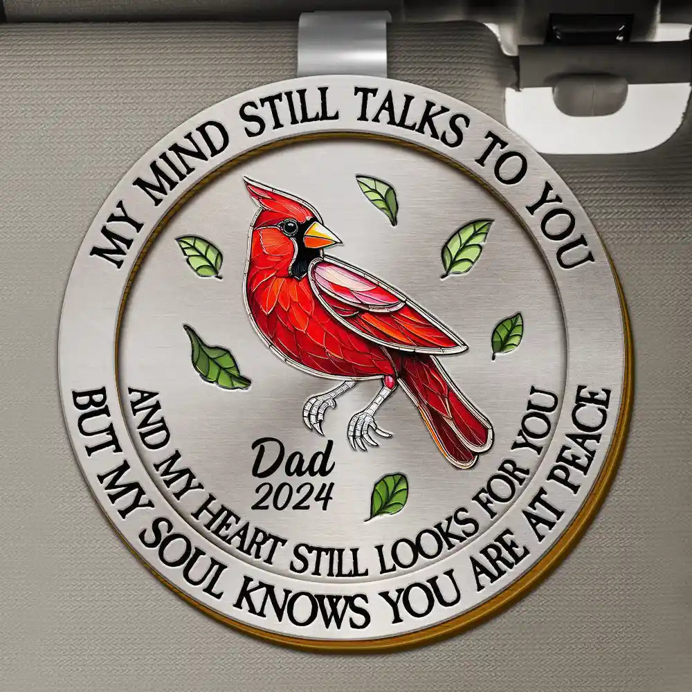 Memorial My Mind Still Talks To You - Personalized Custom Shaped Car Visor Clip