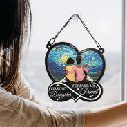 Gift For Mother,Gift For Daughter,Love - Mom First My Daughter Forever My Friend - Personalized Window Hanging Suncatcher Ornament