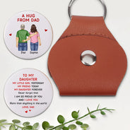 Gift For Daughter,Gift For Son,Gift For Women,Gift For Men,Top Market,Dad - Sons,Dad - Daughters (Adult),Dad - Daughters (Young) - A Hug From Dad My Daughter Son Forever - Personalized Leather Pocket Hug