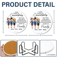 Gifts For Colleagues,Funny - A Job Made Us Coworker - Personalized Ceramic Coaster