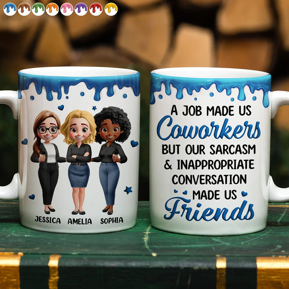 A Job Made Us Coworkers - Personalized White Edge-to-Edge Mug