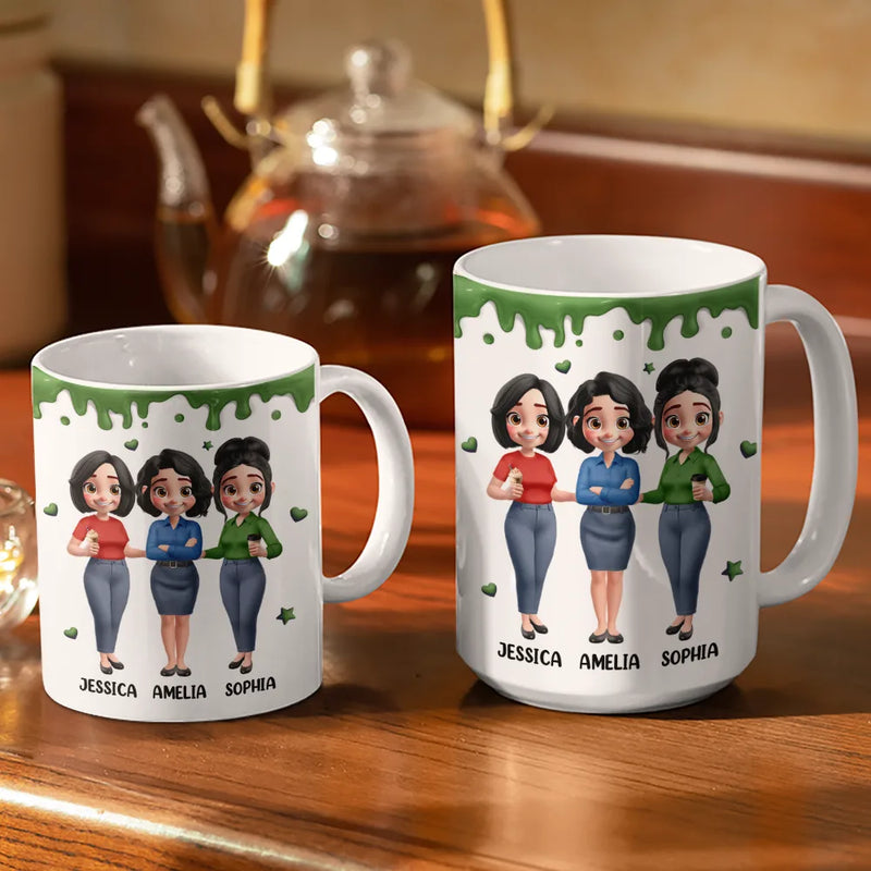 Funny, Gifts For Colleagues, Gift For Bestie - A Job Made Us Coworkers - Personalized White Edge-to-Edge Mug