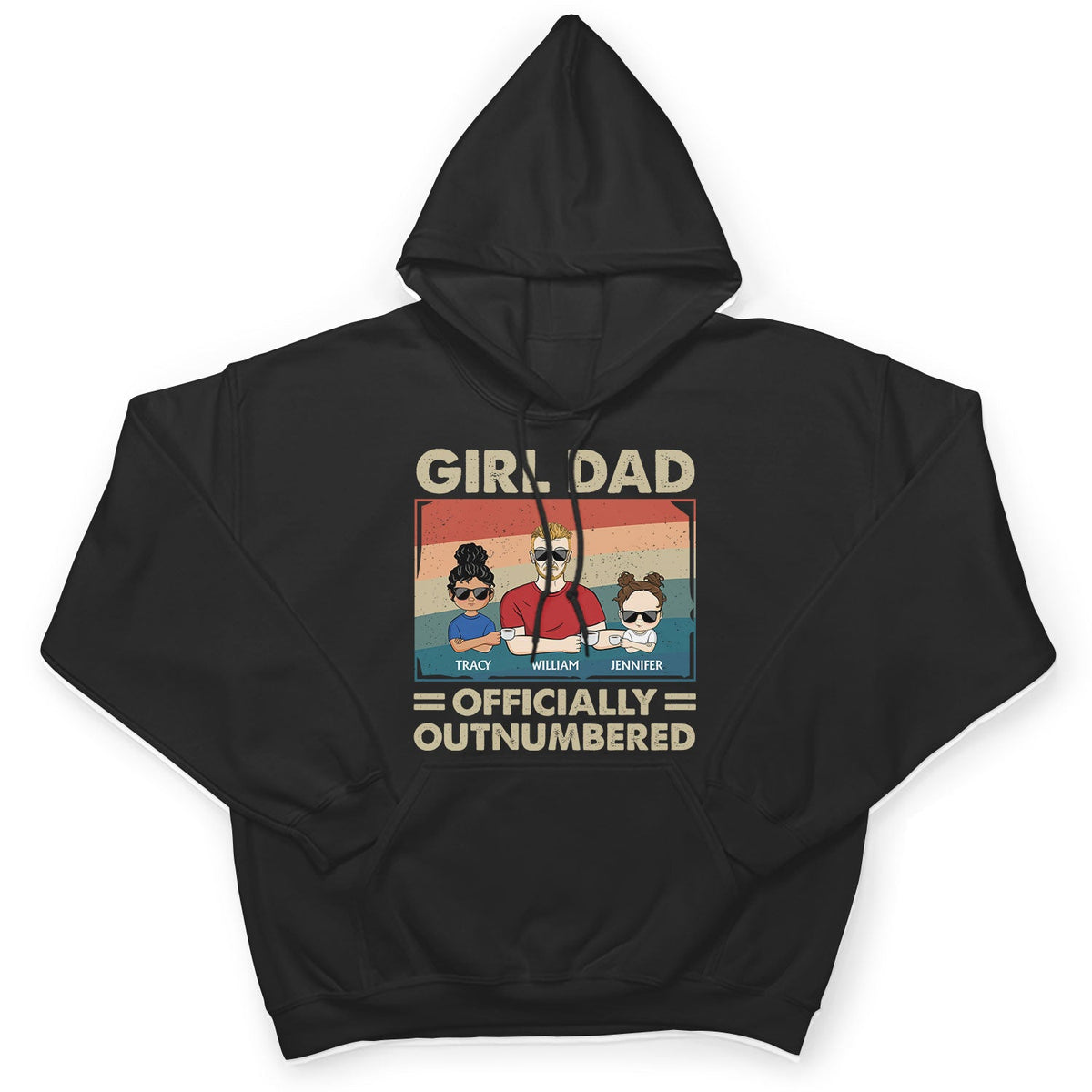 Girl Dad Officially Outnumbered - Funny Gift For Dad, Father, Grandpa - Personalized T Shirt