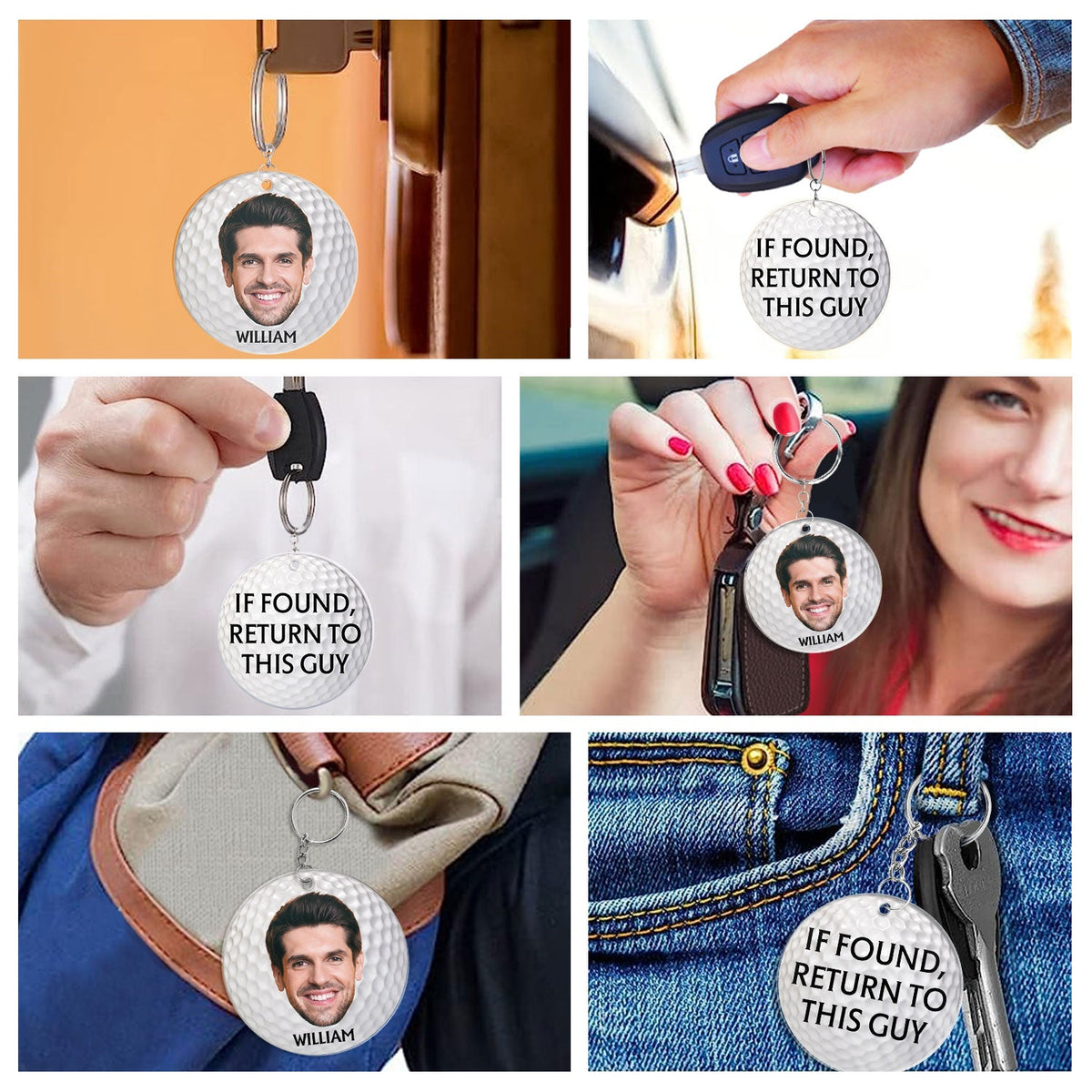 Custom Photo If Found Return To This Guy - Gift For Dad, Father, Grandpa, Golfer, Golf Lover - Personalized Acrylic Keychain