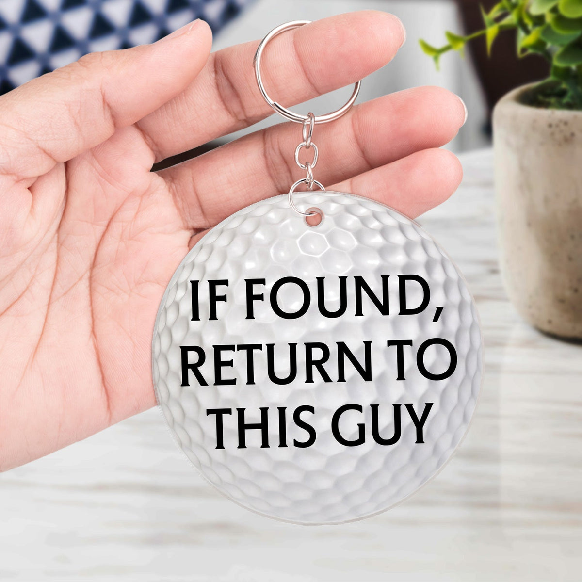 Custom Photo If Found Return To This Guy - Gift For Dad, Father, Grandpa, Golfer, Golf Lover - Personalized Acrylic Keychain